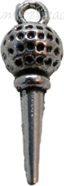 00574 Bedel microfoon Antiek zilver 3 stuks