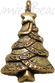01652 Bedel kerstboom Antiek goud (nikkelvrij) 28mmx18mm