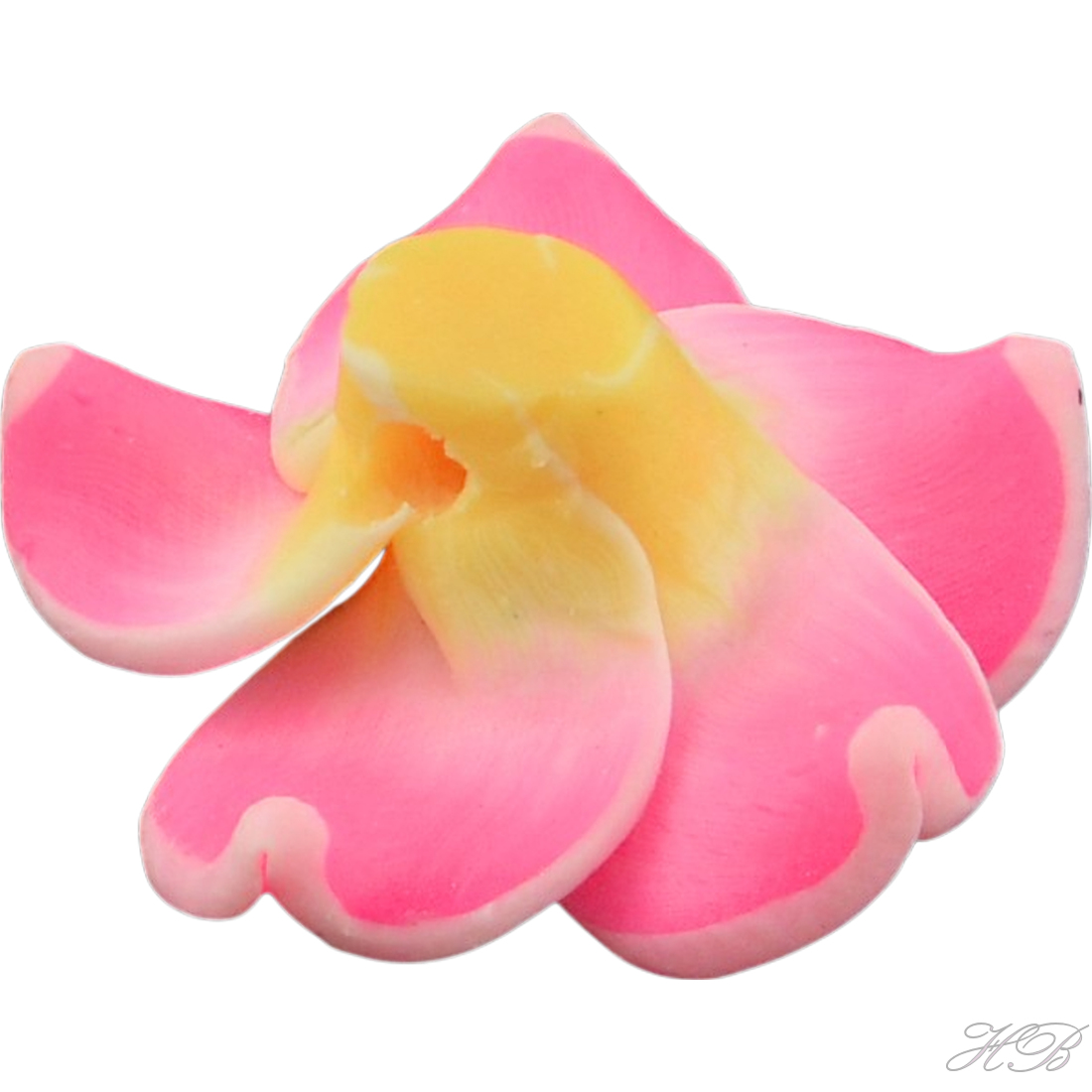 05415 Fimokraal Bloem Hot pink   15x8mm; gat 2mm 5 stuks