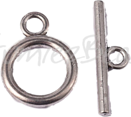 00393 Kapittelslot glad Antiek zilver (nikkelvrij)19mmx13mm 4 stuks