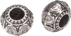 00486 Metal Perlen Rondel Antiksilber (Nickelfrei) 10x6,5: loch 3mm  2 Stück