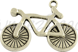 02968 Hanger fiets Antiek zilver (Nikkelvrij) 26mmx35mmx3mm; gat 2,5mm 3 stuks