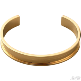02768 Armband Bangle cuff Goudkleurig (304 stainless steel)  doorsnee 70mm; inner 8mm 1 stuks