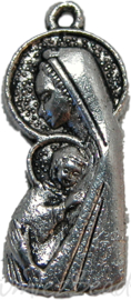 01100 Bedel maria Antiek zilver (Nikkelvrij) 24mmx10mm 6 stuks