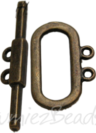 00749 Knebelverschluss 2-draads Bronzefarbe 3 stück