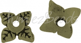 03758 Kralenkap sterbloem Antiek brons (Nikkelvrij) ±30 stuks