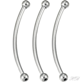 03922 Buiskraal bolletje Metaalkleurig 304 Stainless steel  35x4mm; gat 1,2mm 3 stuks