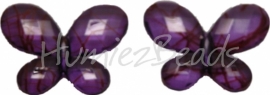 01840 Acryl perle Schmetterling Violett 23mmx29mm 5 stück
