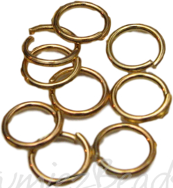 00901 Ringetjes zware kwaliteit Goudkleurig (Nikkelvrij) 6mmx1mm ±60 stuks