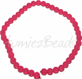 03458 Glaskraal streng (±40cm) imitatie jade Roze 10mm 1 streng