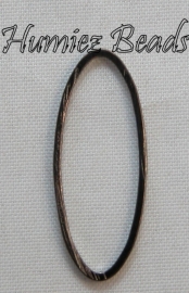 02428 Ovale ring ellipse Schwarz Nickelfarbe 25mmx10mm 15 stück
