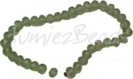 00035 Glaskraal imitatie swarovski faceted Abacus streng (±20cm) Licht groen 6mmx8mm 1 streng