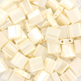MT-05014 Miyuki Tila ceylon antique ivory pearl (TL-592) 5x5mm ±3 gram