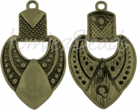 02516 Hanger chique hart Antiek brons (Nikkelvrij) 69mmx40mmx9mm 1 stuks