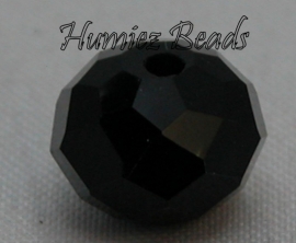 02992 Glasperle rondel Schwarz Nickelfarbe 10mmx7mm 7 stück