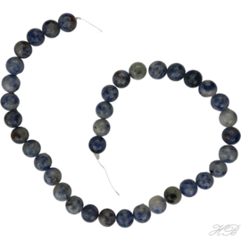 05101 Natuursteen streng (±30cm) Gemstone Blauw/wit 10mm; gat 1mm 1 streng