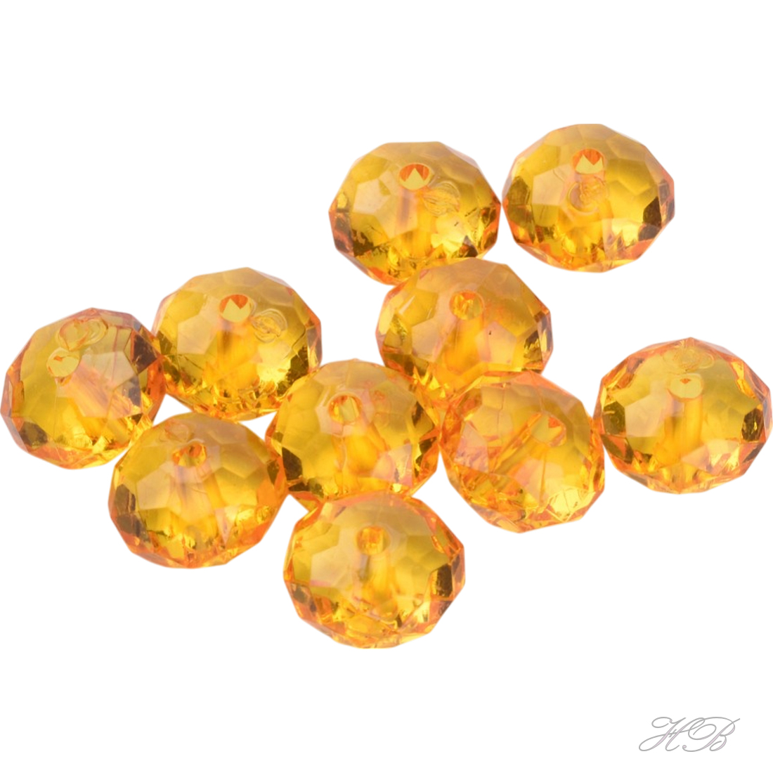 01523 Acrylkraal Rondel facet transparant Orange   5x8mm; gat 1,4mm ±8 gram