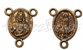 00750 Tussenstuk religieus Antiek goud 19mmx15mm 6 stuks
