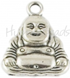 00343 Anhänger Buddha Antiksilber 20mmx17mm 3 stück