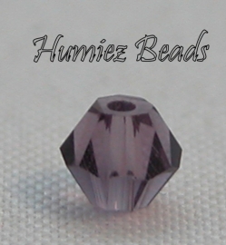 02341 Glasperle Imitation Swarovski 5301 bicone Amethyst 4mm 12 stück