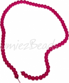 03506 Glaskraal streng (±40cm) imitatie jade Fuchsia 6mm 1 streng