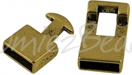 02701 Haakslot Antiek goud (Nikkelvrij) 22mmx12mmx6mm; gat 10mmx4mm 1 stuks