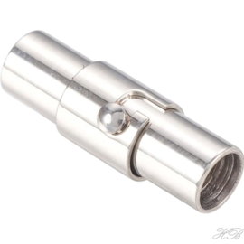 01960 Magneetslot draaisluiting Metaalkleurig 304 stainless steel  18x5mm, gat 4mm 1 stuks