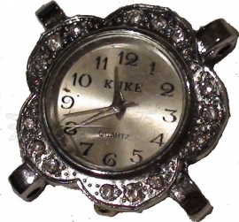 01679 Horloge bling Metaalkleurig/Chrystal  1 stuks
