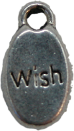 01564 Anhänger Wish oval Antiksilber (Nickelfrei) 15mmx8mm 6 stück
