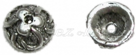 01672 Kralenkap bloemetje Antiek zilver (nikkelvrij) 3mmx8mm 15 stuks