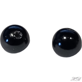 05472 Glasparel (Japans) Zwart 6mm; gat 1mm ±65 stuks