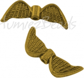02332 Spacer vleugel Antiek goud (Nikkelvrij) 8mmx21mmx3mm; gat 1mm 5 stuks