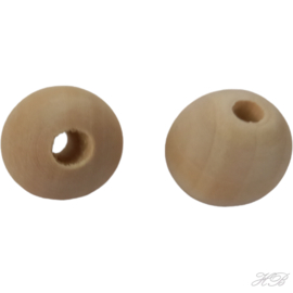 04851 Houten kraal Rond Moccasin 23mm; gat 4mm 14 stuks