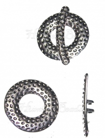 00501 Kapittelslot spot 2-draads Antiek zilver (Nikkel vrij) 31mm 3 stuks