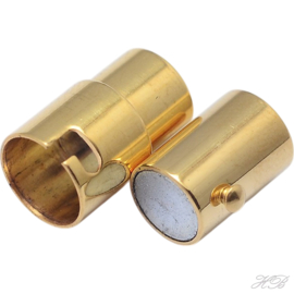 02267 Magneetslot /draai Goudkleurig (304 stainless steel)  18x6,5mm; gat 4mm 1 stuks