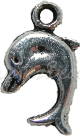 00182 Bedel dolfijn Antiek zilver 7 stuks