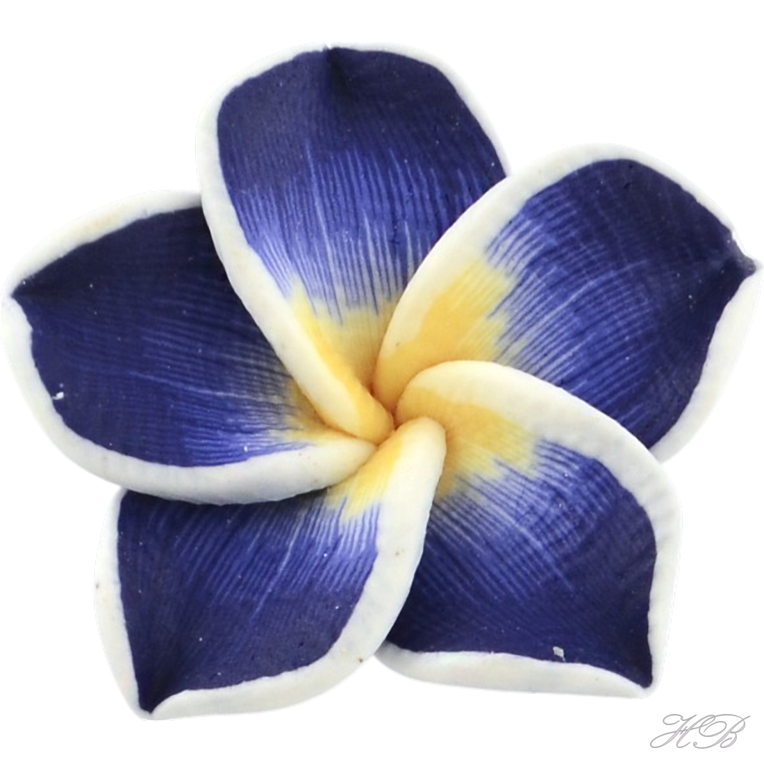 05407 Fimokraal Bloem Dark blue   15x8mm; gat 2mm 5 stuks