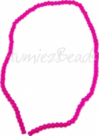 03472 Glaskraal streng ±40cm Jelly Fuchsia 4mm 1 streng