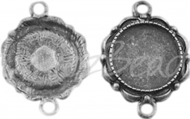 02321 Tussenstuk Cabochon setting Antiek zilver (Nikkelvrij) 26mmx19mmx2mm; binnenzijde 14mm 1 stuks