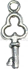 00169 Bedel sleutel Antiek zilver (Nikkel vrij)  16mmx8mm 11 stuks