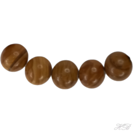 05097 Natuursteen streng (±30cm) Gemstone Licht bruin 10mm; gat 1mm 1 streng