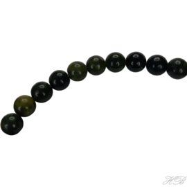 05089 Natuursteen streng (±30cm) Gemstone Groen/zwart/bruin 8mm; gat 0,8mm 1 streng