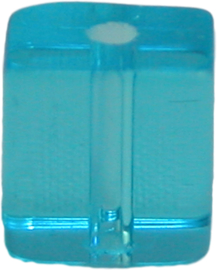 02000 Glaskraal vierkant Licht blauw 8mm 1 streng (±30cm)