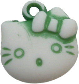 01959 Anhänger Hello Kitty acryl Grün/weiß 20mmx18mm