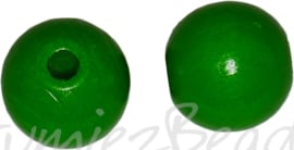 04303 Houten kraal gelakt Groen 8mm ±100 stuks