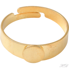 00400 Vingerring (304 stainless steel)  Goudkleurig 17mm; tray 6mm 1 stuks
