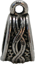 02047 Spacer ribbon met oog Antiek zilver (nikkelvrij) 14mmx8mmx9mm 6 stuks