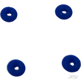 00760 Siliconenkraal Stopper Donker blauw 6x2mm; gat 2mm ±15 stuks