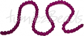 00418 Glasperle frosted strang ±40cm Violett 6mm 1 strang