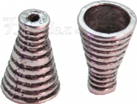 02585 Kralenkap schroef Antiek zilver (Nikkelvrij) 16mmx10mm 4 stuks